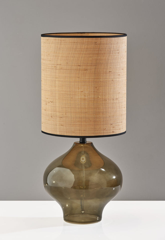 Emma Large Table Lamp Table Lamps Dark Green Glass & black neck Coastal Style image 2