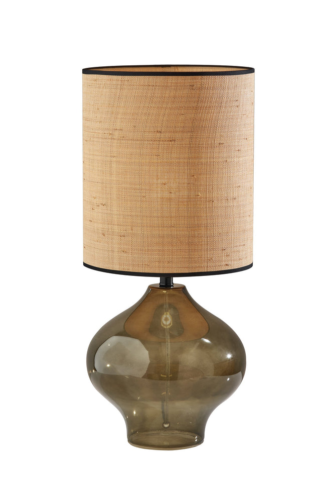 Emma Large Table Lamp Table Lamps Dark Green Glass & black neck Coastal Style image 1