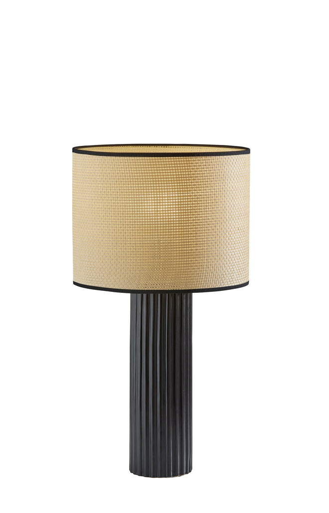 Primrose Table Lamp Table Lamps Black Ribbed Ceramic  Style image 1