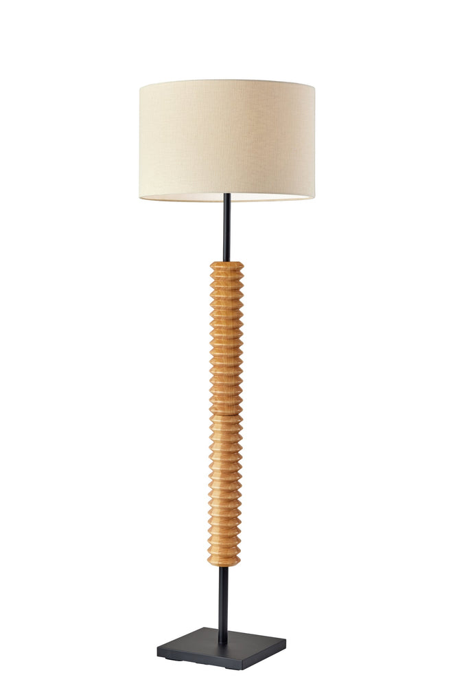 Judith Floor Lamp Floor Lamps Natural Wood with black Finish Transitional Style image 1