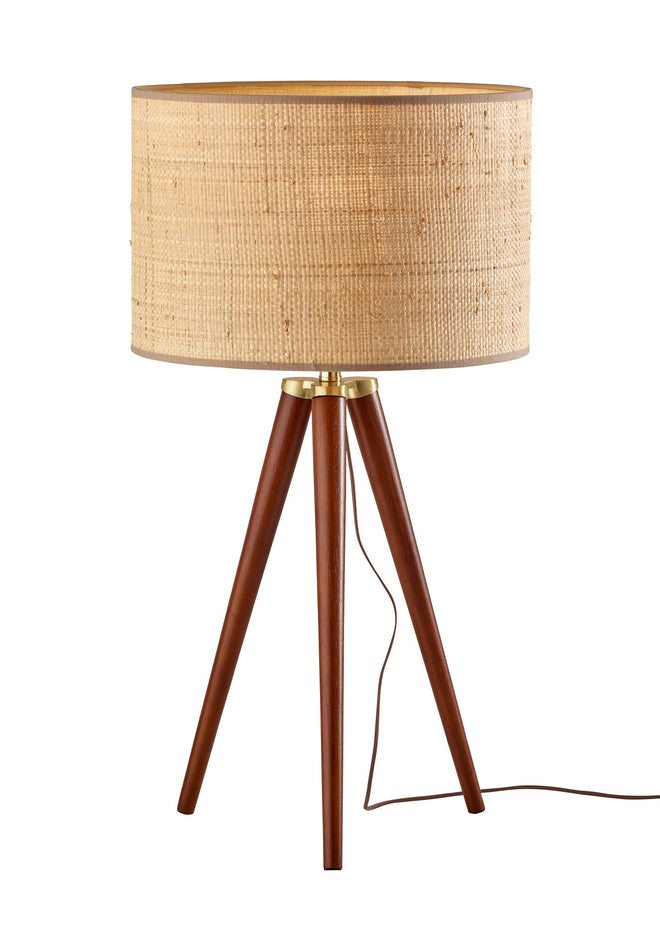 Jackson Table Lamp Table Lamps Walnut Wood w. Antique Brass Accents contemporary Style image 1