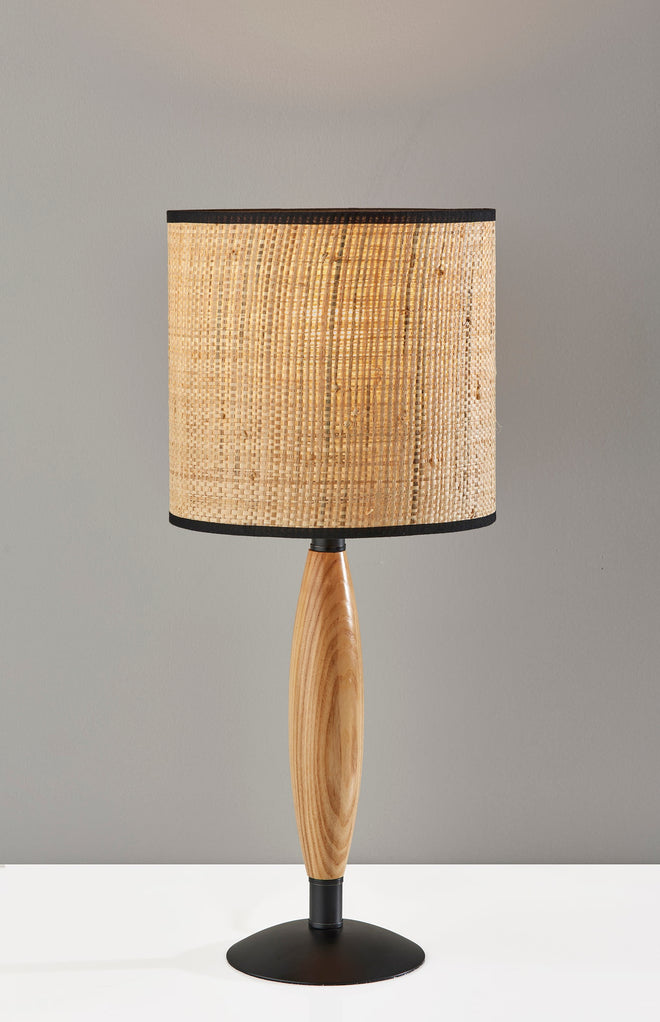 Cayman Table Lamp Table Lamps Black & Natural Wood Transitional Style image 2