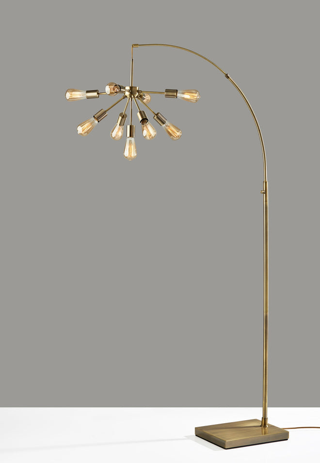 Sputnik Arc Lamp Floor Lamps Antique Brass Transitional Style image 2
