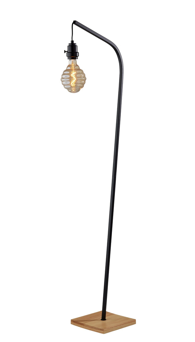Wren Floor Lamp Floor Lamps Natural Wood with black Finish Contemperary Style image 1