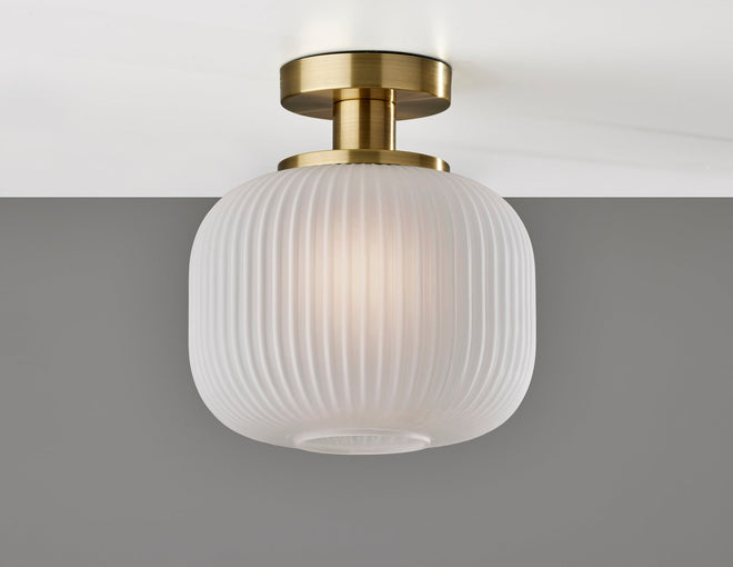 Hazel Flush Mount Ceiling Lamps Antique Brass Mid-Century Modern Style image 2