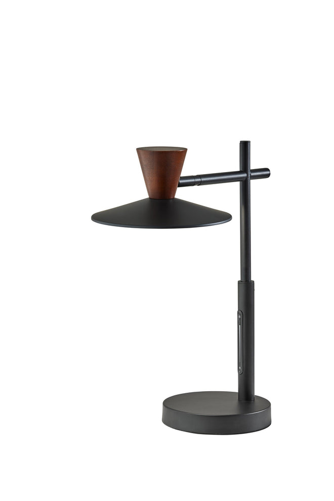 Elmore LED Desk Lamp w. Smart Switch Table Lamps Black w. Walnut Wood Contemporary Style image 1