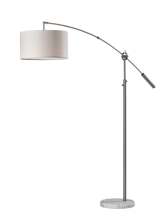 Adler Arc Lamp Floor Lamps Brushed Steel Modern-Chic Style image 1