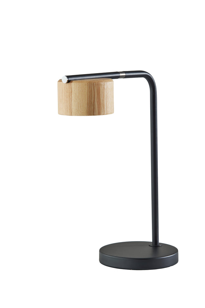 Roman LED Desk Lamp Table Lamps Black & Natural Wood Modern-Chic Style image 1