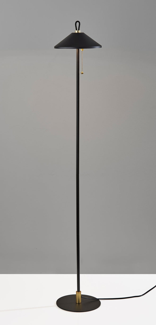 Kaden Floor Lamp Floor Lamps Black w. Brass Accent  Style image 2