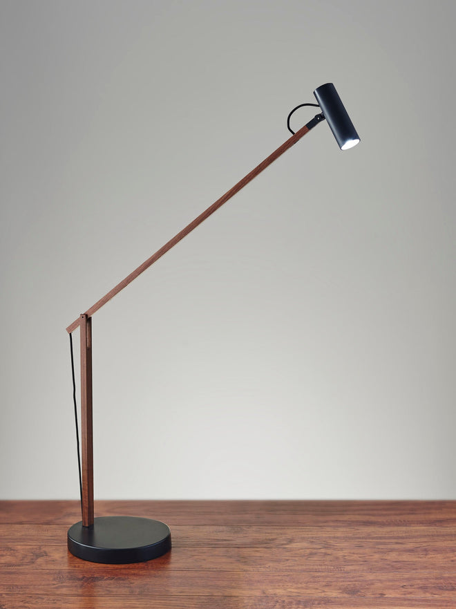 ADS360 Crane LED Desk  Lamp Table Lamp Walnut Wood/ Black modern Chic Style image 2