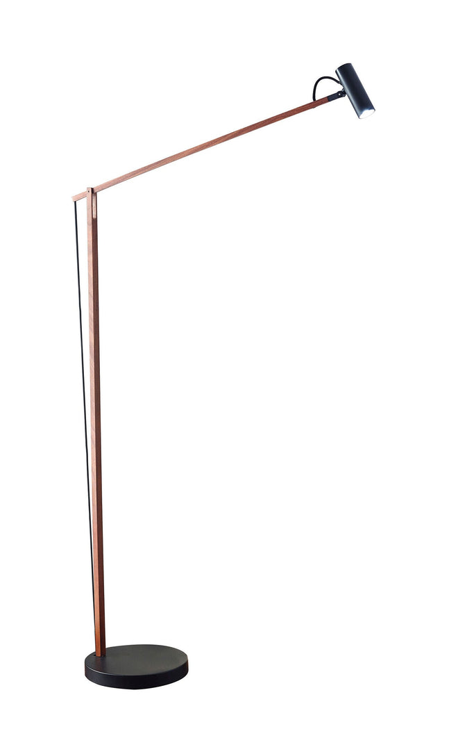ADS360 Crane LED Floor Lamp Floor Lamp Walnut Wood/ Black modern Chic Style image 1