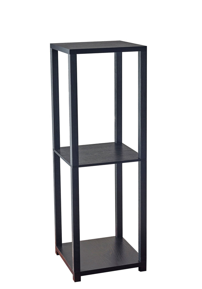 Lawrence Tall Pedestal Tables Black wood PVC veneer Contemporary Style image 1