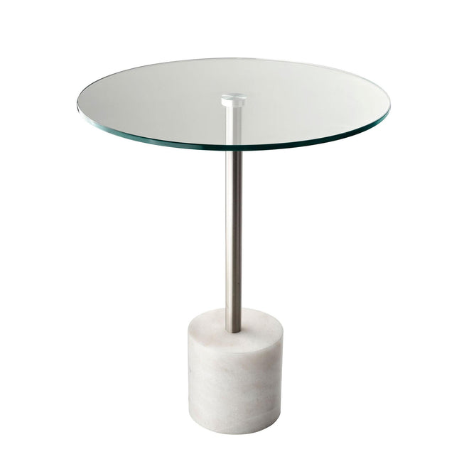 Blythe End Table Tables Steel/White Marble Modern Chic Style image 1