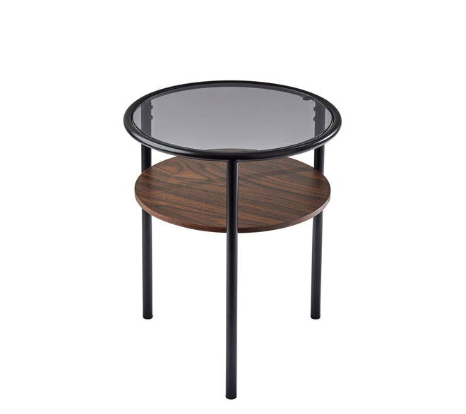 Gavin Accent Table Tables Black & Walnut Mid-century Modern Style image 1