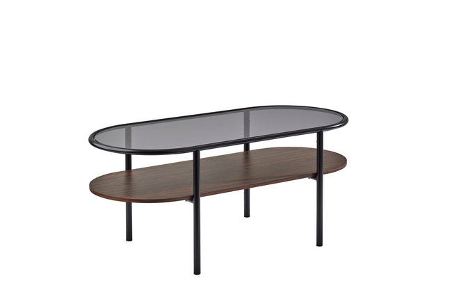 Gavin Coffee Table Tables Black & Walnut Mid-century Modern Style image 1